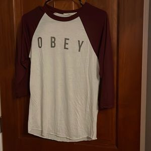 Women’s quarter sleeve obey shirt